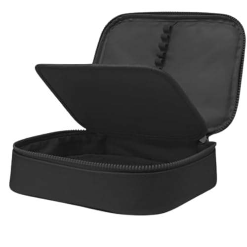 Estojo Box Organizador Escolar Com Divisórias Multifuncional 24 Elásticos Lápis Caneta 100 Pens Masculino Feminino (Preto)