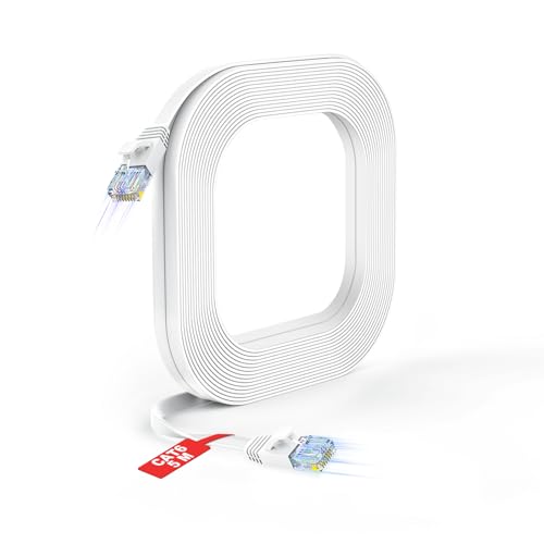 GLCON 5m Ethernet Cable, Cat 6 High-Speed Lan 250MHz 1Gbps, Slim Space-Saving Design, Network Cable RJ45 Cable for Home Office, Gaming, Router, TV, PC