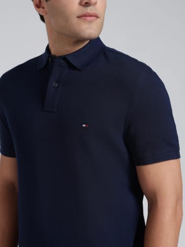 Image of Tommy Hilfiger Solid Regular fit Cotton Polo t-Shirt