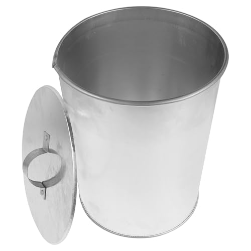 HOODANCOS Carbon Extinguishing Bucket Charcoal Saver Desk Wastebasket Ash Bucket for Fireplace Grill Hearth Tools Fireplace Cleaning Kit Garbage Bin Silver