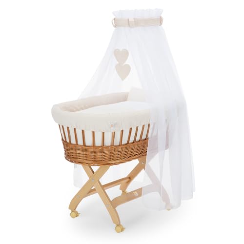 FabiMax Stubenwagen Natur Komplettset mit Matratze,...