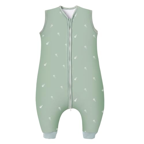 Lilian&Gema Saco de Dormir con Pies-2.5TOG Saco de Dormir para Bebés,Estampado Botánico,Talla：S-70 cm, Altura Adecuada del bebé（75-90 cm/6-18 Meses）