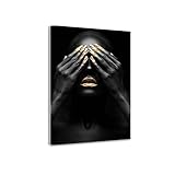  Mondi Art Store Tableau Africaine Moderne Main noire Utilisé Pour Decoration Murale Salon. Impression Sur Toile. Tableaux Posters Et Arts Decoratifs 30x45cm(11.8x17.7in) encadré