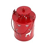 POPETPOP Batteriebetriebene LED Weihnachtslaterne Rot Flammenlose Tisch und Hängelampe Sichere Festtagsbeleuchtung für Innen und Außen Dekorative Weihnachtsdeko