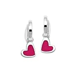 Agatha Ruiz de la Prada colección Criollas de Agatha. Corazón 8x8mm. desmontable esmaltado. Largo total pendiente: 19mm. Plata 925m. Tipo cierre: Aro. Peso(gr): 2. Diámetro(mm): 11.5.