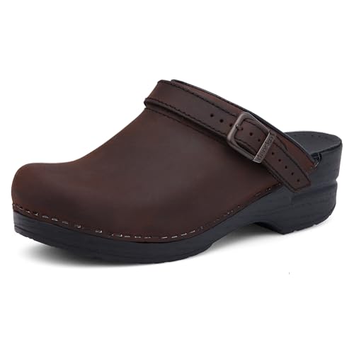Dansko Ingrid Sling Back Mule Clog for Women - Anti-Fatigue Rocker Bottom Promotes Forward Foot Motion - Premium Leather Uppers for Long-Lasting Wear Antique Brown/Blk Open-Back Clog 10.5-11 M US by Dansko - Used condition - US$114.71
