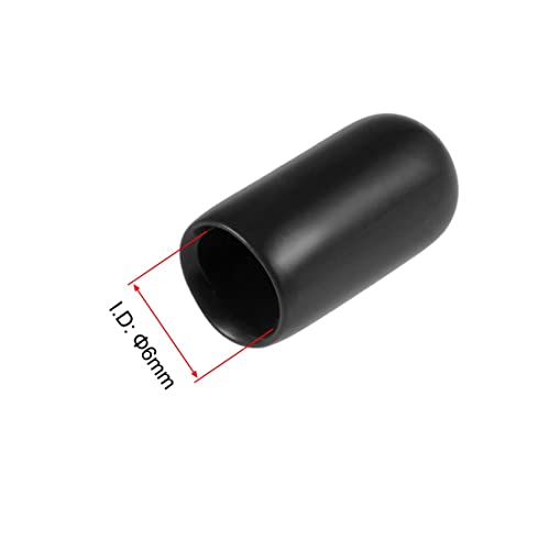 TA-VIGOR 100Pcs Rubber End Caps, 6mm ID Round Flexible Screw End Caps Thread Protectors - Image 3