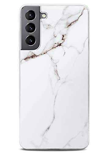 Coque compatible avec Samsung Galaxy S21 silicone pailleté marbre protection appareil photo écran