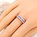Uloveido Women's Wedding Engagement Rings Platinum Plated Purple CZ Crystal Cubic Zirconia Fashion Rings for Women Bridal Size 7 Y014