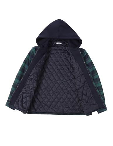 COOFANDY Men's Flannel Shirt Jacket Warm Quilted Lined Hooded Long Sleeve Plaid Shirt Jackets2