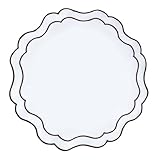 Le design rond de 38 cm avec des motifs festonnés à double couche, tandis que le polyester protège les tables contre les déversements et les taches pendant les repas