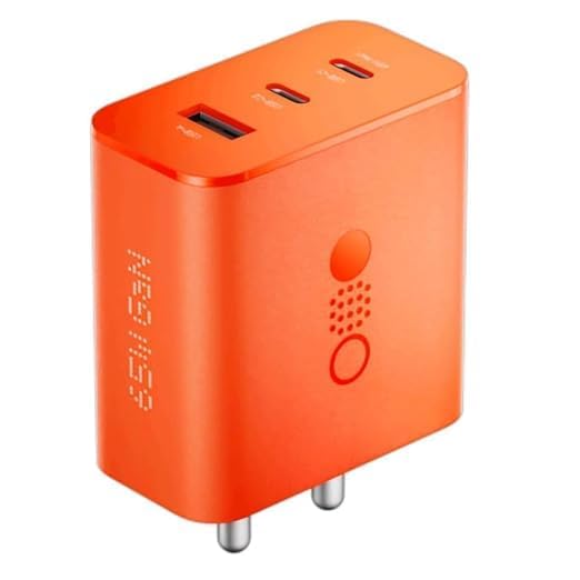 Image of CMF by Nothing 65W GaN 3A Multiport Mobile PD Charger, Type C Charger Block Compatible for Nothing Phone 2a /Phone 2 /Phone 1,Supports Other Type-C Devices,Nothing Fast Charging Adapter, (Orange)