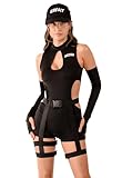 Playhaus Costumes SWAT Costume - Women Officer Cop Agent Outfit, Adult Halloween Festival Cosplay Set (Medium - M)