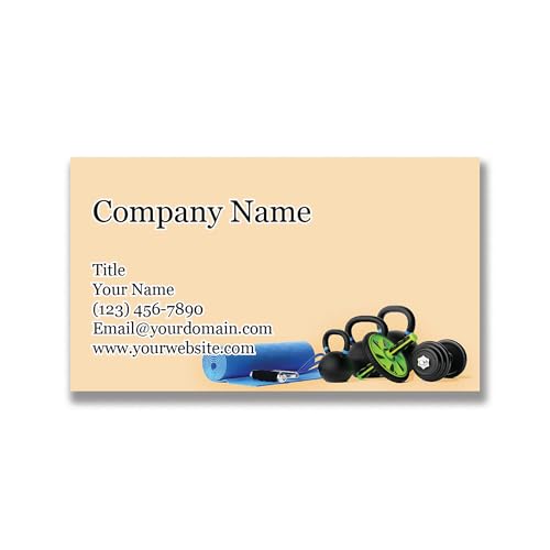 Personalized Business Cards - 3.5" x 2" - Thick Sturdy Cards - Made in the U.S.A. - Great for Gyms, Personal Trainers, Yoga, Fitness, Coaching, and More! (Excecise Equipment)