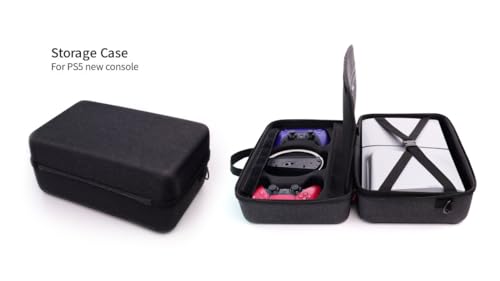 Image of New World for PS5 Slim Storage Bag, Travel Bag Carry Case for PS5 Slim,Waterproof Shoulder Bag for PlayStation 5 Slim with Both Side Storage Compartment- Black