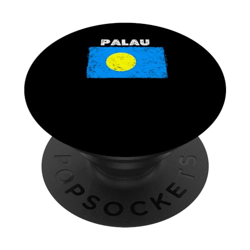 Palau, bandera de país con estilo grunge envejecido PopSockets PopGrip Intercambiable