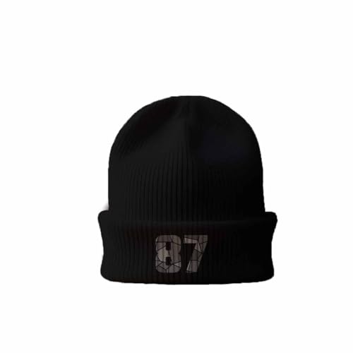 Bonnet 87 Number Cuffed Beanie noir pour protéger vos oreilles du froid avec style