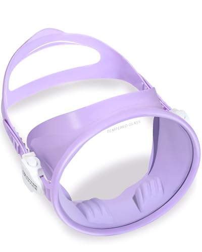 Water Space Diving Mask Snorkeling Scuba Free Diving Swimming Goggles for Youth Adults Women Men HD Oval Tempered Glass Lens 180° Wide Clear Vision Anti Leak Swim Goggles Food-Grade Silicone