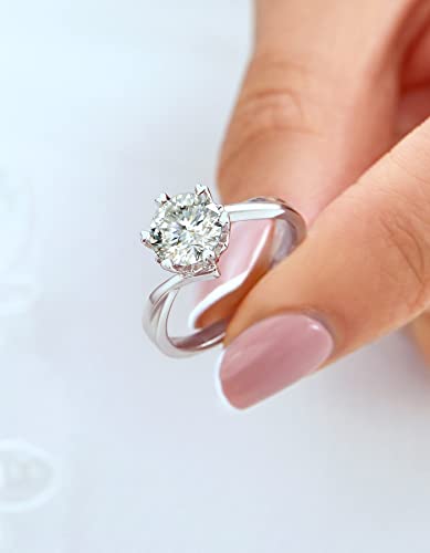 MomentWish Engagement Ring for Women, 1-2 Carats Moissanite Rromise Ring, D Color VVS1 Moissanite Wedding Ring 925 Sterling Silver Solitaire Rings3