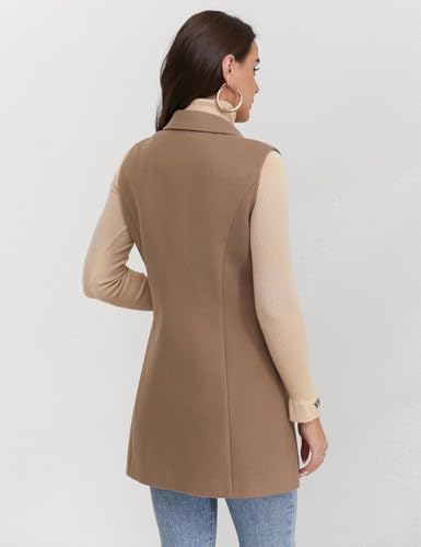 Image of IDEALSANXUN Plaid Vest for Women Fall Winter Sleeveless Blazer Jackets