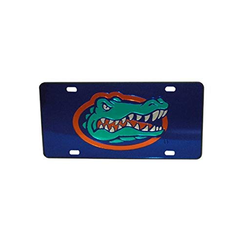 Game Day Outfitters NCAA Florida Gators Mirrored Gatorhead Car Tag, One Size, Blue
