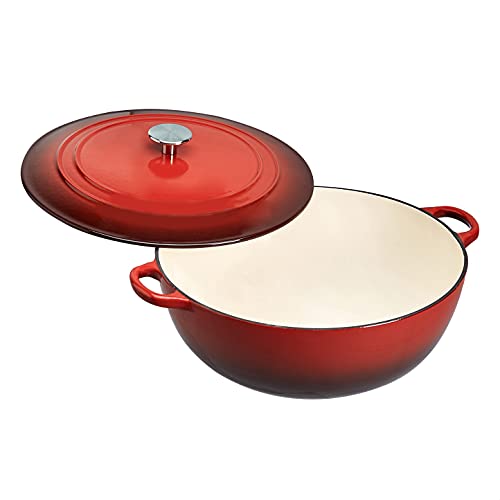 Amazoncommercial Enameled Cast Iron Covered Braiser, 7.5-Quart, Red #TOP1
