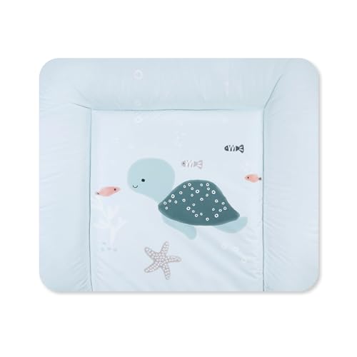 Julius Zöllner Wickelauflage Softy 85x75 cm - Wickelunterlage - wasserdicht und abwischbar - Made in Germany – Oeko-Tex Standard 100 – Sealife
