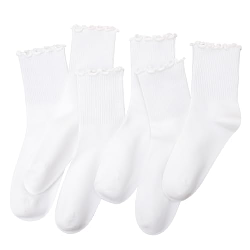 Image of Women Ruffle Striped Frilly Socks