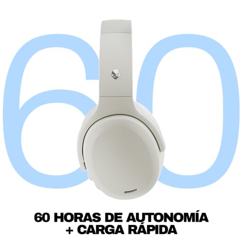 Image of Skullcandy Crusher ANC 2 Wireless Over-Ear Bluetooth Headphones with Extra USB-C Charging Cable, Multi-Sensory Bass, Active Noise Cancelling, 60 Hours Battery, Microphone iPhone Android - Bone