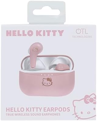 OTL Technologies Ecouteurs sans Fil Bluetooth V5.0 pour Enfant Hello Kitty avec boîtier de Chargement Rose