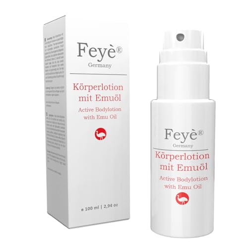 Feyè Creme, lozione corpo – per neurodermatiti, psoriasi e pelli secche – crème contro i pruriti, gli arrossamenti e le infiammazioni – con olio di emu