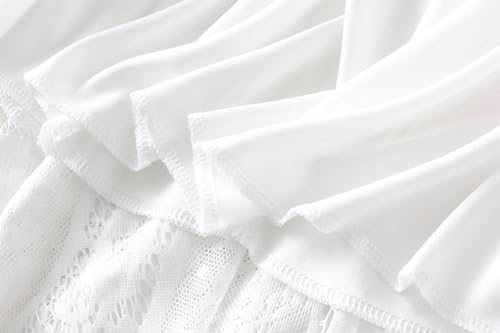 Womens Lace A-Line Skirt Elastic High Waist Pleated Skirts Trendy Dressy Flowy Midi Skirt for Wedding Party Evening2