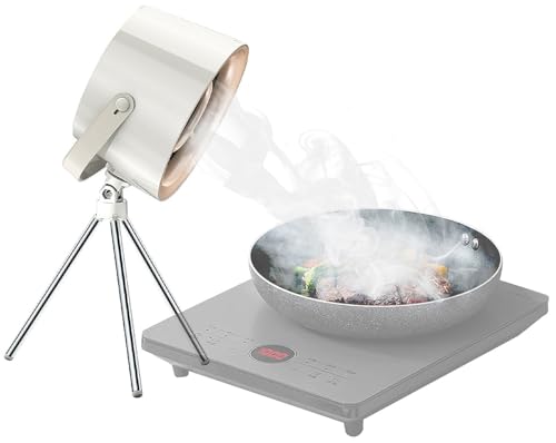 Rosenstein & Söhne Dunstabzugshaube: USB-C-Dunstabzugs-Ventilator, Austausch-Filter, Stativ, Ø 13,5 cm, 10W (Mobiler Dunstabzug, Camping, Induktionskochfeld)