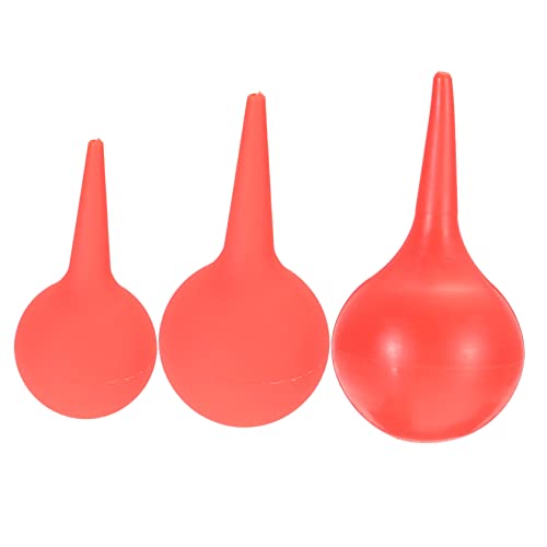 EXHUMKY 3 Piezas apretar la bola de limpieza bulbo de succión para bebés de bulbo de bebé hogar aspirador limpiador de caucho exprimir limpiador gel de sílice rojo
