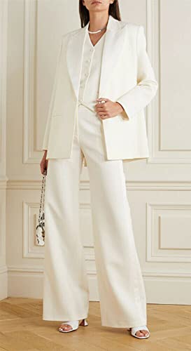 Women's Business Office Suit Set Three Pieces Peak Lapel Tuxedo Regular Fit Jacket Vest and Pants2