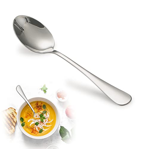 Image of SANTUO 8-Piece Stainless Steel Teaspoons (6.7 Inch) - Long Handle Coffee Spoons for Lattes, Hot Chocolate & Sundaes - Mirror Polished, Dishwasher Safe Cutlery Set