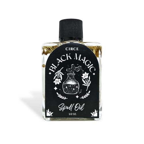 CIRCE Black Magic Spell Oil - for Setting Bold Intentions & Centering Your Energy - Add to Bath, Use in Rituals, Wear as Fragrance to Align w/Desires- Coconut Oil, Black Pepper & Rue Herb - 1/2oz