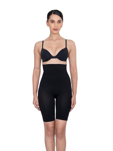 Shapercult Tummy Tucker Shaper Shorts for Women, High Waist Shapewear with Anti Rolling Strips, Comfortable, Seamless Body Shaper for Women (Sizes : S to 8XL) (Black, 8XL)