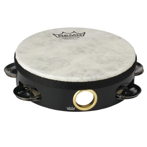 Tambourin Remo Fiberskyn Quadura Noir de 15,2 cm aux finitions soign&eacute;es