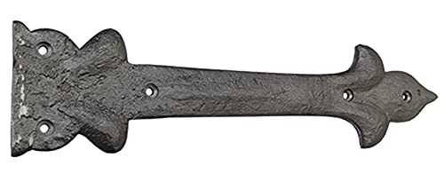 Image of Adonai Hardware Adonijah Antique Cast Iron Strap False or Faux or Dummy Hinge Front (10.40 inch X 8 Pack, Natural Iron) for Barn Doors, Gates, Cabinets, Wooden Box, Furniture, Chest, Trunks and Sheds