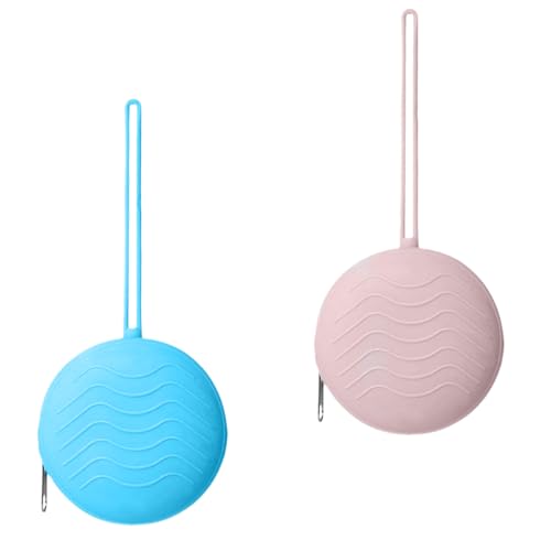 2 cajas de silicona para chupete para bebé, para viajes, para guardar chupetes, sin BPA, para hasta 2-3 chupetes para niñas y niños (rosa y azul)