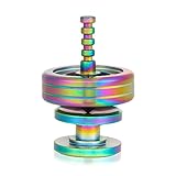 Ipoouer 2 in 1 Metal Spinning Top Fidget Spinner for Adults Kids Precision Toys Gyroscope Gift Stainless Steel Ceramic Bead (Multicolored)