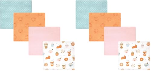 Image of Hudson Baby Unisex Baby Cotton Flannel Receiving Blankets, Pumpkin Spice, One Size (Pack of 2)