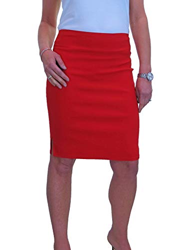 Jupe Crayon Extensible Élégante pour Femme, Longueur Au Genou Décontractée, Jupe Moulante Ajustée Rouge Olympique 34-46 (40) Cover