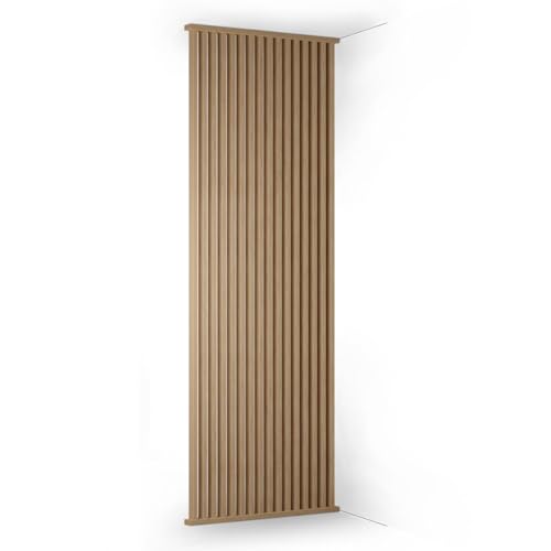 KGM Raumteiler Eiche Natur 90 Komplett-Set 100x270 cm - Lamellenwand MDF foliert - Trennwand Sichtschutz Raumtrenner Paravent für Wohnzimmer Büro Esszimmer