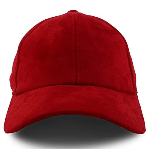 Image of Trendy Apparel Shop Plain Faux Suede Leather Adjustable Structured Baseball Cap