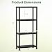 Giantex 4-Tier Heavy-Duty Plastic Storage Shelves, Freestanding Garage Shelving Unit, Multi-Use Organizer Rack for Pantry, Kitchen, Laundry, No-Tool Assembly, Black (1,24