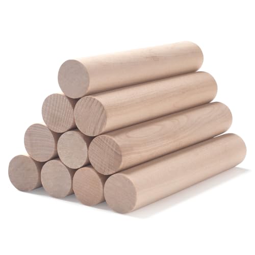 Wooden Dowels Wooden Sticks for Crafts 1" x 6", 10 PCS Wood Dowel Rods