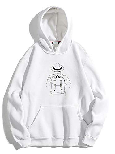 Image of The SV Style Random Print Graphic Print Pullover Hoodie, Black, Long Sleeve with Kangaroo Pocket 320 GSM Fleece Inside
