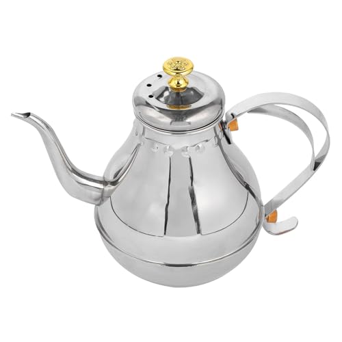 KIUGOP 1. 2L Stainless Steel Teapot Tea Kettle Electric Kettle Retro Water Kettle Coffee Pot for Home Kitchen Induction Gas Stoves Hot Plates,Silver